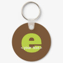 Green and Brown Monogram - Letter E keychains