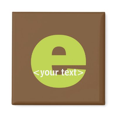 Green and Brown Monogram - Letter E Magnet by fantasian_angel