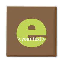 Green and Brown Monogram - Letter E magnets