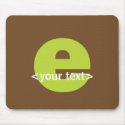Green and Brown Monogram - Letter E mousepads