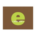 Green and Brown Monogram - Letter E postcards