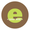 Green and Brown Monogram - Letter E stickers