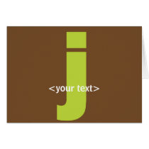Green and Brown Monogram - Letter J Cards