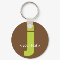 Green and Brown Monogram - Letter J keychains