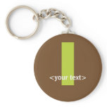 Green and Brown Monogram - Letter L Keychain