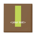 Green and Brown Monogram - Letter L Magnet