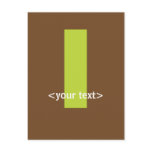 Green and Brown Monogram - Letter L Postcard