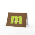 Green and Brown Monogram - Letter M cards