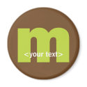 Green and Brown Monogram - Letter M magnets