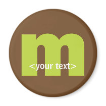 Green and Brown Monogram - Letter M magnets