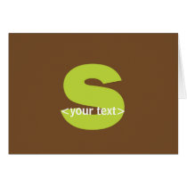 Green and Brown Monogram - Letter S Card