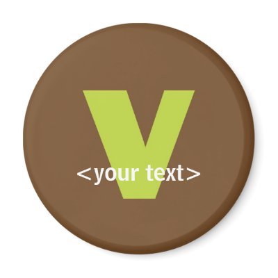 Green and Brown Monogram - Letter V Refrigerator Magnets by fantasian_angel