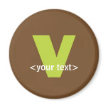 Green and Brown Monogram - Letter V magnets