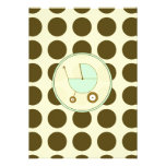 Green and Brown Polka Dot Baby Shower Invitation