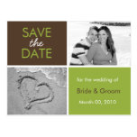 Green and Brown Save the Date Photo Postcards