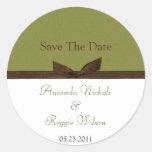 Green and Brown Save The Date Sticker