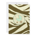 Green and Brown Zebra Print Baby Shower Invitation
