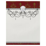 green and burgundy red chandelier damask christmas flyers