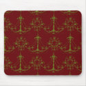 green and burgundy red chandelier damask christmas