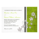 Green and Charcoal Flower Wedding Invitation