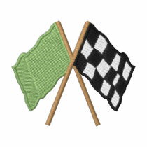 Green and Checkered Flag embroidered shirts by ZazzleEmbroidery Green and Checkered Flag embroidered shirts