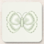 Green and Cream Butterfly Coaster