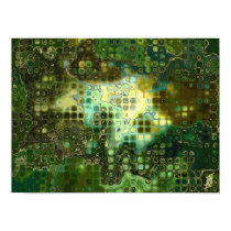 Green and gold abstract 2 print
