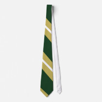 Green and Gold Diagonally Striped Tie