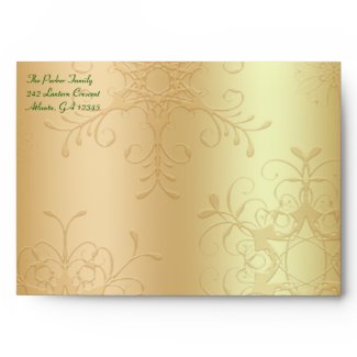 Green and Gold Envelope for 5