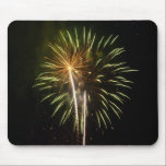 Green and Gold Fireworks Mousepad