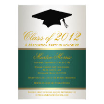 Green and Gold Graduation Invitation