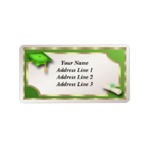 Green and Gold Grauation Address Labels