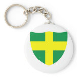 Green and Gold Shield Key Chains