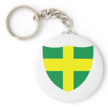 Green and Gold Shield Keychains