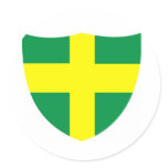 Green and Gold Shield Round Sticker