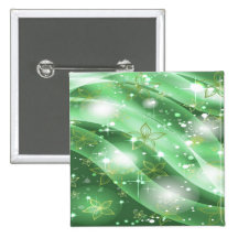 Green and Gorgeous Flowers Pinback Buttons