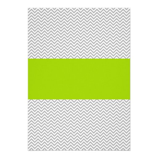 Green and Gray Chevron Baby Shower Invitations