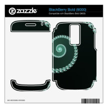 Green and Gray Fractal Spiral BlackBerry Bold Decal