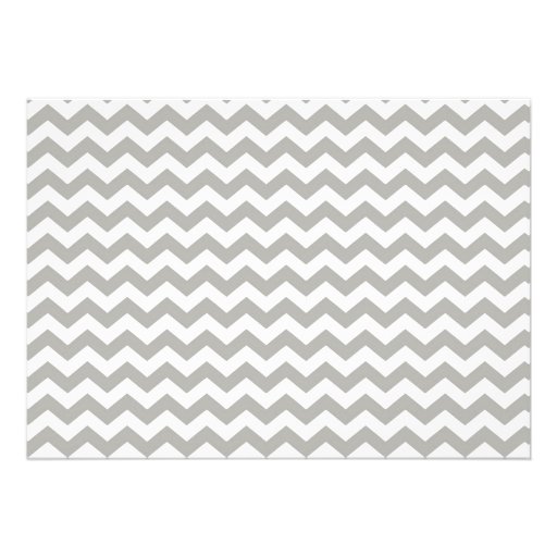 Green and Grey Chevron Invitation