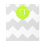 Green and Grey Chevron Notepad