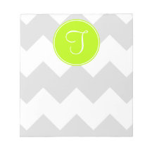 Green and Grey Chevron Notepad