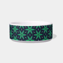 Green and Navy Star pattern pet bowl pet bowls