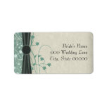 Green and Off White Wedding Address Labels labels