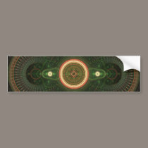 Green and Orange Abstract Fractal Design bumper stickers