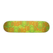 Green and Orange Bionic Design skateboards by TeeShirtsTShirts Green and Orange Bionic Design skateboards