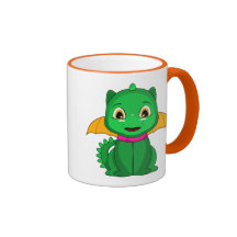 Green And Orange Chibi Dragon Mugs