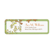 Green and Orange Fall Address Label