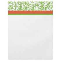 Green and Orange Floral Damask Pattern Custom Flyer