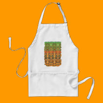 Green and Orange Musical Abstract aprons