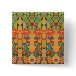 Green and Orange Musical Abstract Button